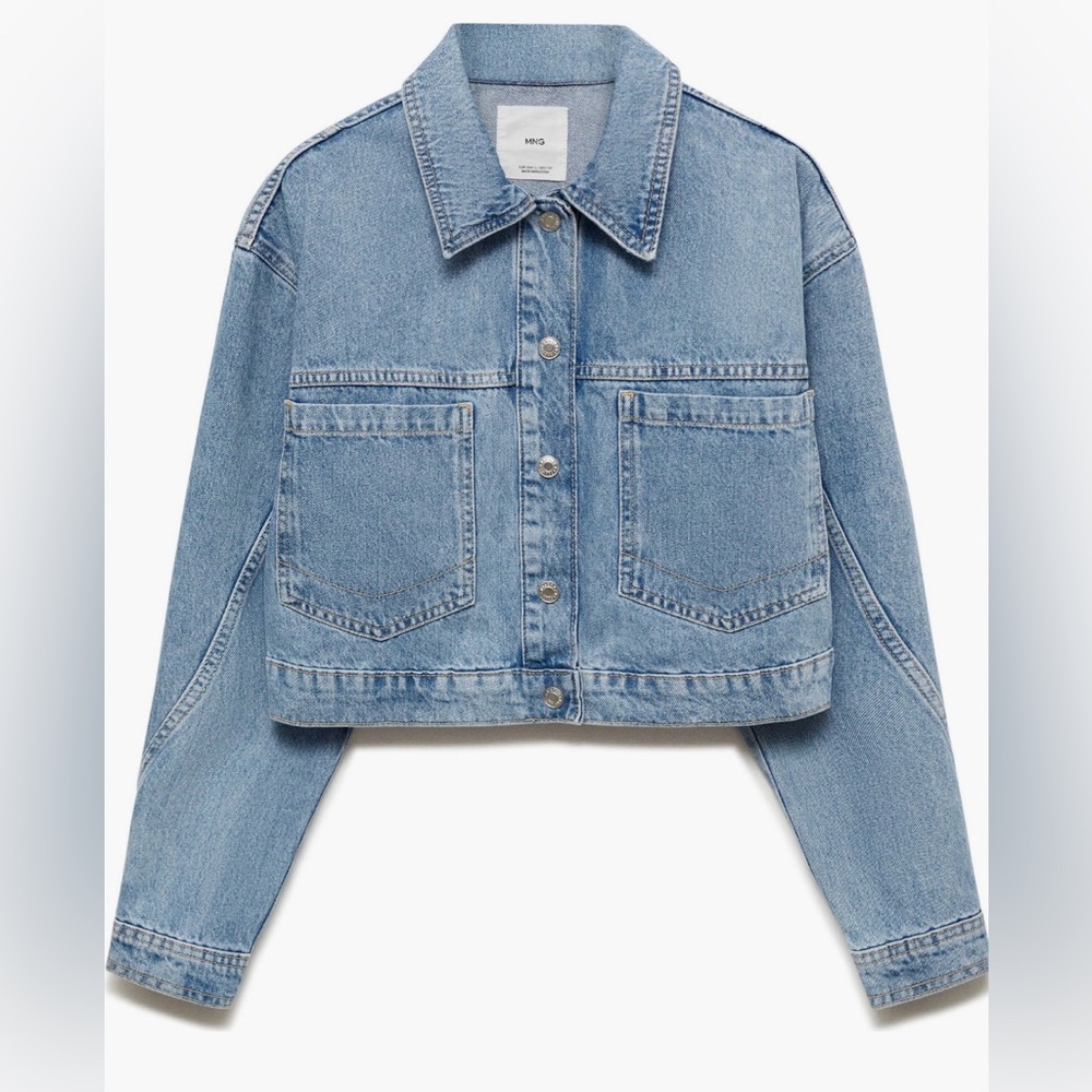 MANGO MNG  cropped denim jacket. NWOT